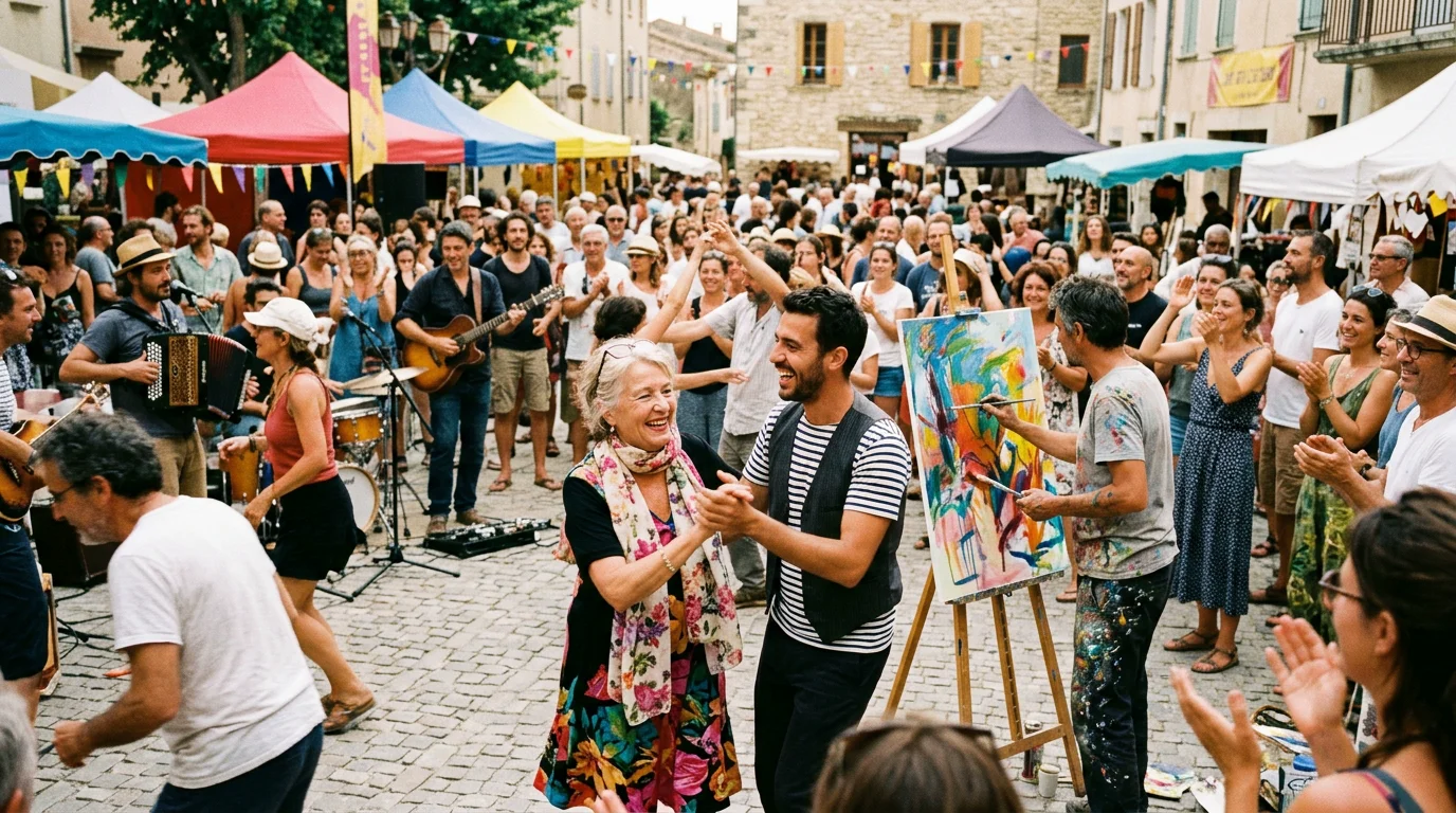 Action culturelle participative organisée par les riverains et médiateurs de CULTURE-CO